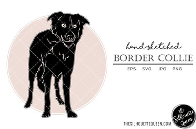 Border Collie Sketch SVG Loveleen Kaur 