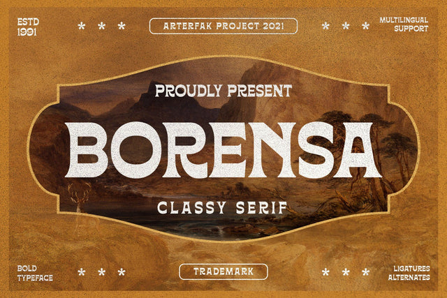 Borensa Vintage Serif Font Arterfak Project 