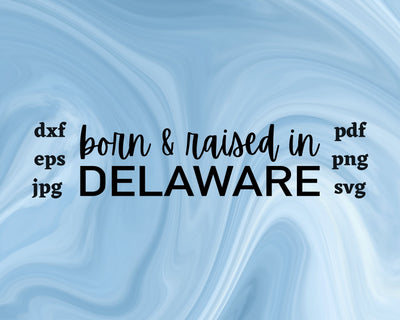 Born and Raised in Delaware SVG Cut File SVG Northern Light SVG 
