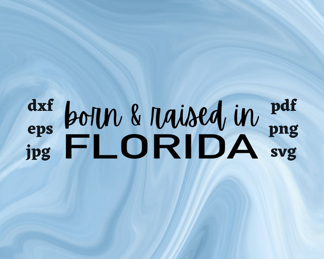 Born and Raised in Florida SVG Cut File SVG Northern Light SVG 
