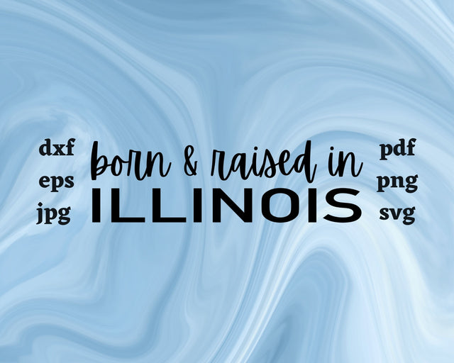 Born and Raised in Illinois SVG Cut File SVG Northern Light SVG 