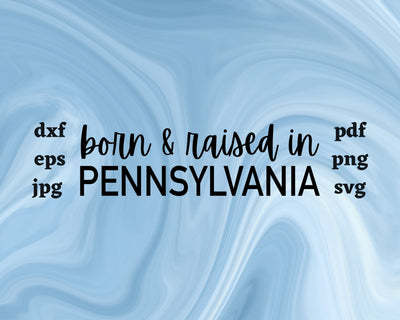 Born and Raised in Pennsylvania SVG Cut File SVG Northern Light SVG 