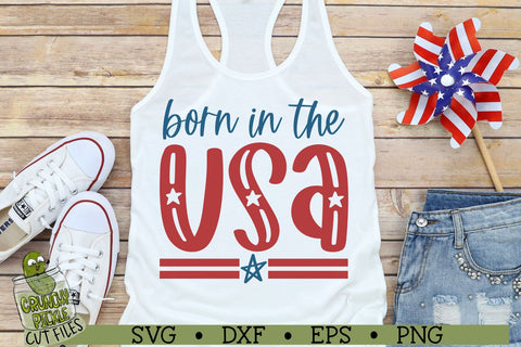 Born in the USA Patriotic / 4th of July SVG File SVG Crunchy Pickle 