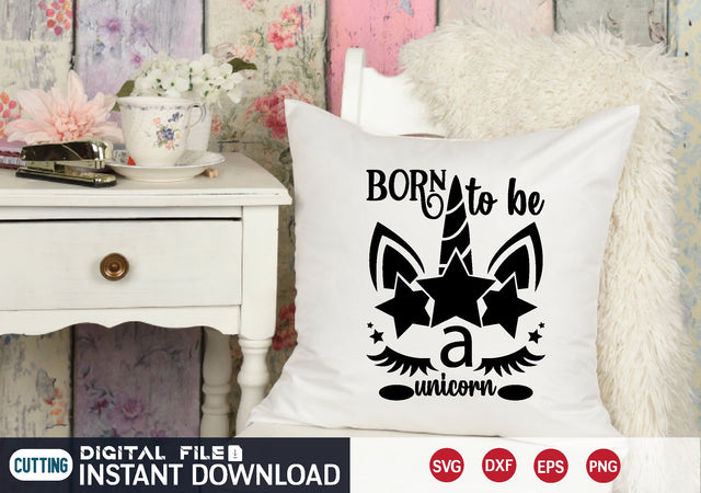 born to be a unicorn SVG designer krishna 