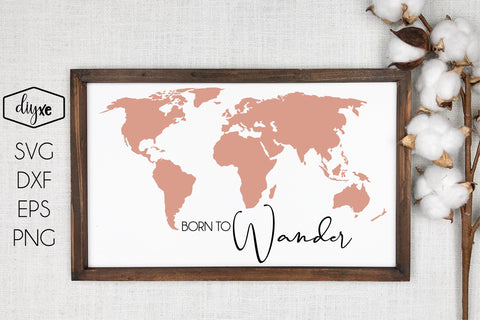 Born To Wander | Travel SVG Cut File SVG DIYxe Designs 
