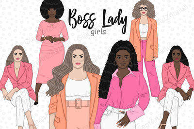 Boss Babe Clipart Bundle | Planner GIrl Illustration SVG GlamArtZhanna 