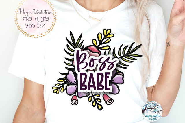 Boss Babe PNG Sublimation Wispy Willow Designs 