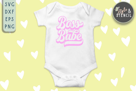 Boss Babe Retro SVG - PNG, DXF, SVG, EPS, Cut File SVG Style and Stencil 