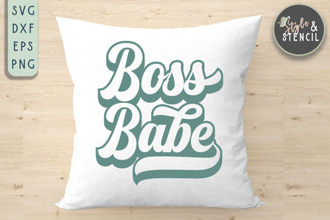 Boss Babe Retro SVG - PNG, DXF, SVG, EPS, Cut File SVG Style and Stencil 