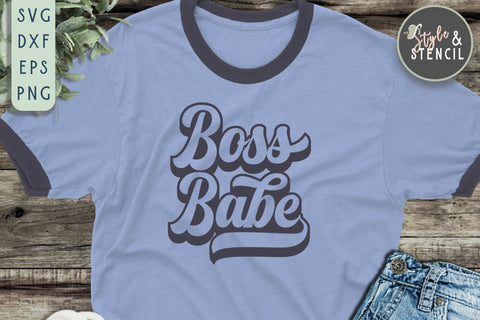 Boss Babe Retro SVG - PNG, DXF, SVG, EPS, Cut File SVG Style and Stencil 