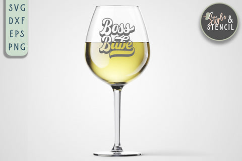Boss Babe Retro SVG - PNG, DXF, SVG, EPS, Cut File SVG Style and Stencil 