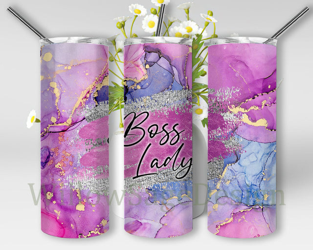 Boss Lady 20oz Tumbler Png, Marble Glitter Tumbler Wrap, Girl Boss Tumbler Design, Boss Woman Tumbler Template, Instant Download Sublimation WillowSageDesign 