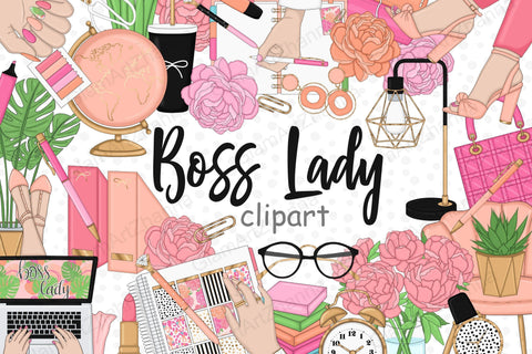 Boss Lady Clip Art | Girl Boss Illustration Bundle SVG GlamArtZhanna 