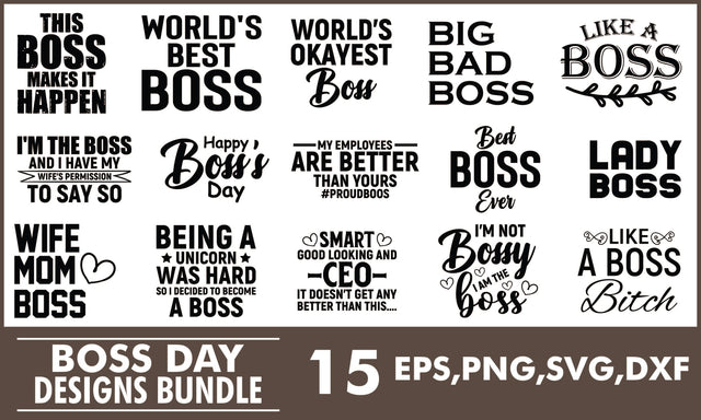Boss's Day SVG Designs Bundle SVG PatternFeed8 