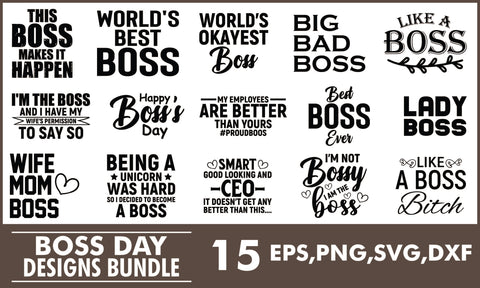 Boss's Day SVG Designs Bundle SVG PatternFeed8 