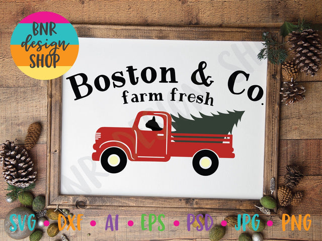 Boston Christmas Truck SVG SVG BNRDesignShop 