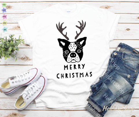 Boston Terrier Christmas svg SVG _HelArtShop_ 