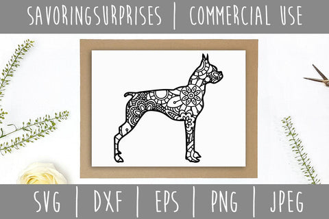 Boston Terrier Mandala Zentangle SVG SavoringSurprises 
