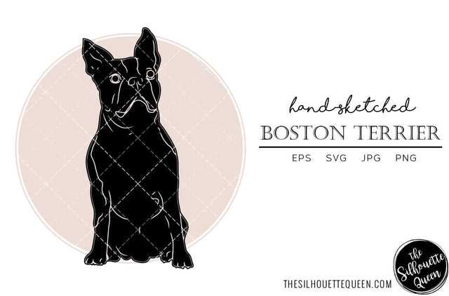 Boston Terrier Sketch SVG Loveleen Kaur 