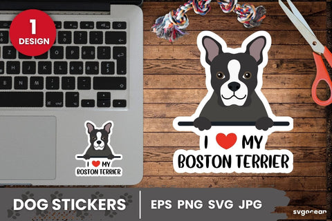 Boston Terrier Sticker SVG | Printable | Digital planner SVG SvgOcean 