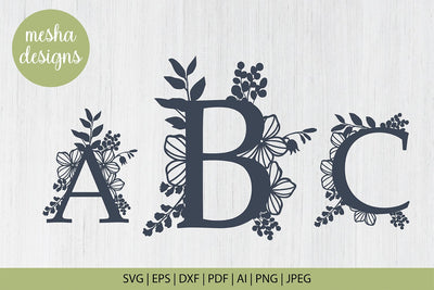 Botanical Alphabets monogram set A-Z Svg Cut file SVG DIYCUTTINGFILES 