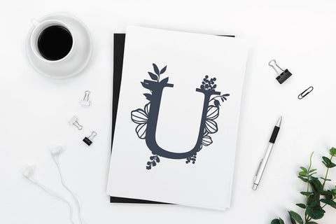 Botanical Alphabets monogram set A-Z Svg Cut file SVG DIYCUTTINGFILES 