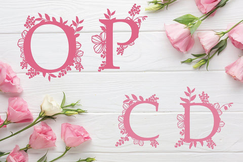 Botanical Alphabets monogram set A-Z Svg Cut file SVG DIYCUTTINGFILES 