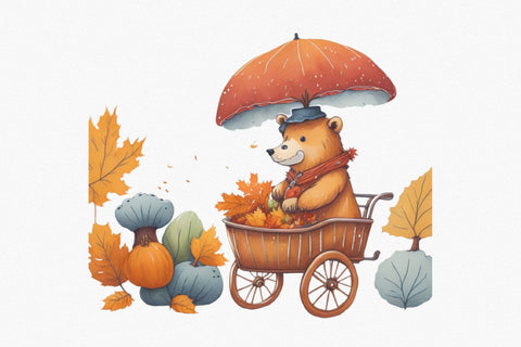 Botanical Autumn Watercolor Clipar Sublimation Rupkotha 