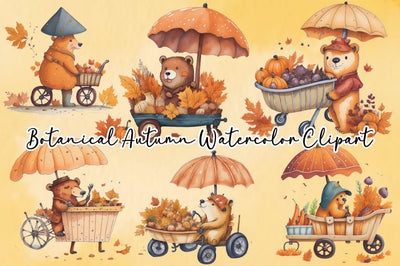Botanical Autumn Watercolor Clipar Sublimation Rupkotha 