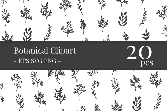 Botanical Clipart Bundle SVG Masyafi Studio 