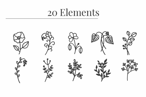 Botanical Clipart Bundle SVG Masyafi Studio 
