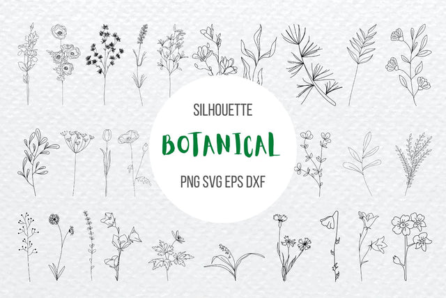 Botanical Flowers Silhouette Bundle SVG SvgOcean 