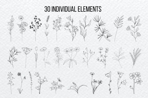 Botanical Flowers Silhouette Bundle SVG SvgOcean 