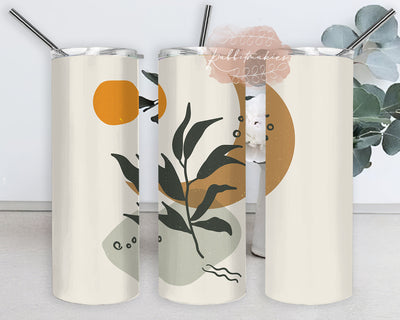 Botanical Leaves Tumbler Png, Boho Moon 20oz Skinny Tumbler, Boho Botanical Design Tumbler, Leaves Sublimation Design, Digital Download Sublimation Rabbitmakies 