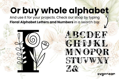 Botanical Letter I SVG SVG SvgOcean 