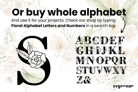 Botanical Letter S SVG SVG SvgOcean 