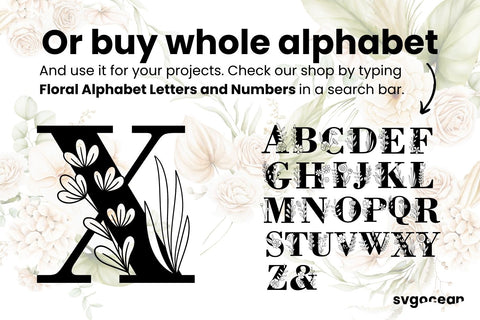 Botanical Letter X SVG SVG SvgOcean 