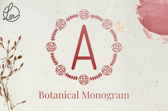 Botanical Monogram Font Masyafi Studio 