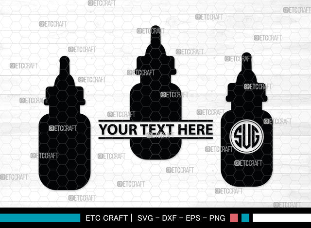 Bottle Bundle Monogram, Baby Bottle Silhouette, Baby Bottle SVG, Baby Nipples Svg, Pacifier Svg, Milk Bottle Svg, Newborn Svg, SB00010 SVG ETC Craft 