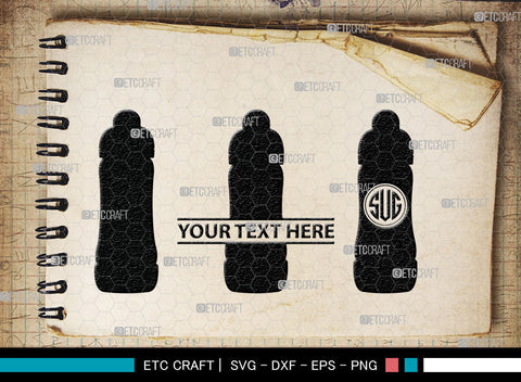 Bottle Bundle Monogram, Baby Bottle Silhouette, Baby Bottle SVG, Baby Nipples Svg, Pacifier Svg, Milk Bottle Svg, Newborn Svg, SB00010 SVG ETC Craft 