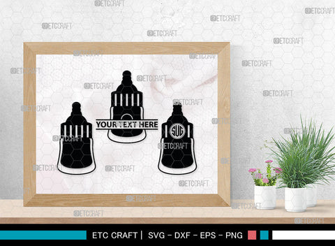 Bottle Bundle Monogram, Baby Bottle Silhouette, Baby Bottle SVG, Baby Nipples Svg, Pacifier Svg, Milk Bottle Svg, Newborn Svg, SB00010 SVG ETC Craft 