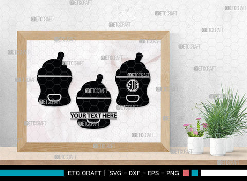 Bottle Bundle Monogram, Baby Bottle Silhouette, Baby Bottle SVG, Baby Nipples Svg, Pacifier Svg, Milk Bottle Svg, Newborn Svg, SB00010 SVG ETC Craft 