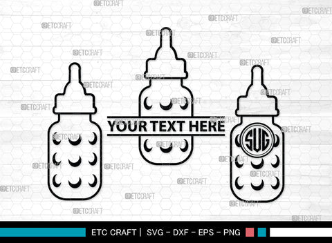 Bottle Bundle Monogram, Baby Bottle Silhouette, Baby Bottle SVG, Baby Nipples Svg, Pacifier Svg, Milk Bottle Svg, Newborn Svg, SB00010 SVG ETC Craft 