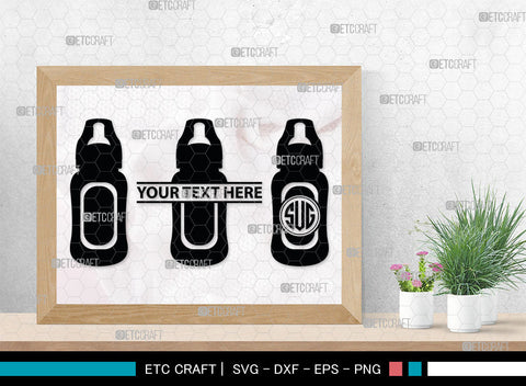 Bottle Bundle Monogram, Baby Bottle Silhouette, Baby Bottle SVG, Baby Nipples Svg, Pacifier Svg, Milk Bottle Svg, Newborn Svg, SB00010 SVG ETC Craft 
