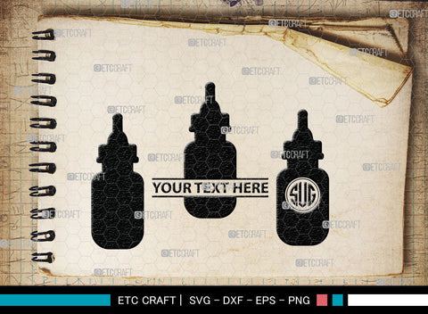 Bottle Bundle Monogram, Baby Bottle Silhouette, Baby Bottle SVG, Baby Nipples Svg, Pacifier Svg, Milk Bottle Svg, Newborn Svg, SB00010 SVG ETC Craft 