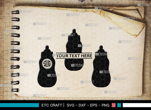 Bottle Bundle Monogram, Baby Bottle Silhouette, Baby Bottle SVG, Baby Nipples Svg, Pacifier Svg, Milk Bottle Svg, Newborn Svg, SB00010 SVG ETC Craft 