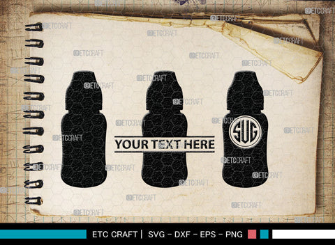 Bottle Bundle Monogram, Baby Bottle Silhouette, Baby Bottle SVG, Baby Nipples Svg, Pacifier Svg, Milk Bottle Svg, Newborn Svg, SB00010 SVG ETC Craft 