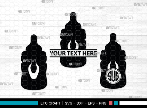 Bottle Bundle Monogram, Baby Bottle Silhouette, Baby Bottle SVG, Baby Nipples Svg, Pacifier Svg, Milk Bottle Svg, Newborn Svg, SB00010 SVG ETC Craft 