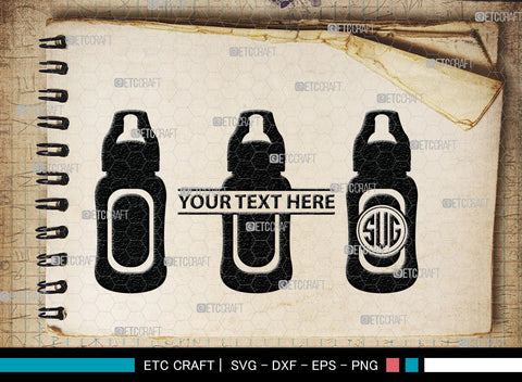 Bottle Bundle Monogram, Baby Bottle Silhouette, Baby Bottle SVG, Baby Nipples Svg, Pacifier Svg, Milk Bottle Svg, Newborn Svg, SB00010 SVG ETC Craft 