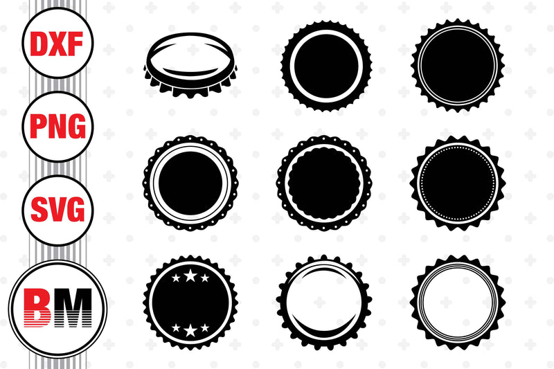 Bottle Cap SVG, PNG, DXF Files SVG BMDesign 